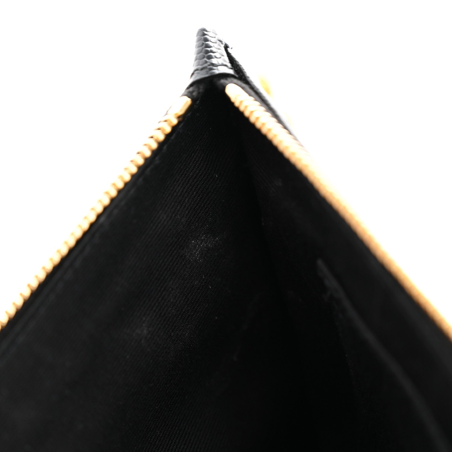 Saint Laurent Grain De Poudre Chevron Monogram Large Bill Pouch Black 8 of 10