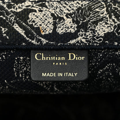 Christian Dior Canvas Embroidered Large Dioriviera Toile De Jouy Reverse Book Tote Blue 6 of 13
