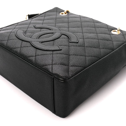 Chanel Caviar Quilted Petit Shopping Tote PST Black 10 of 12