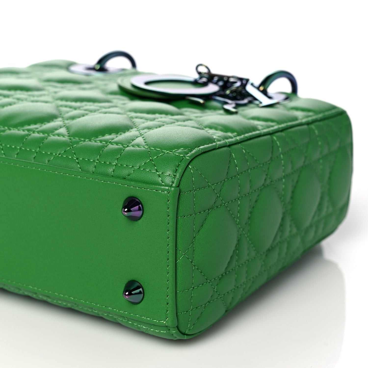 Christian Dior Lambskin Cannage Small Lady Dior Bright Green 11 of 12