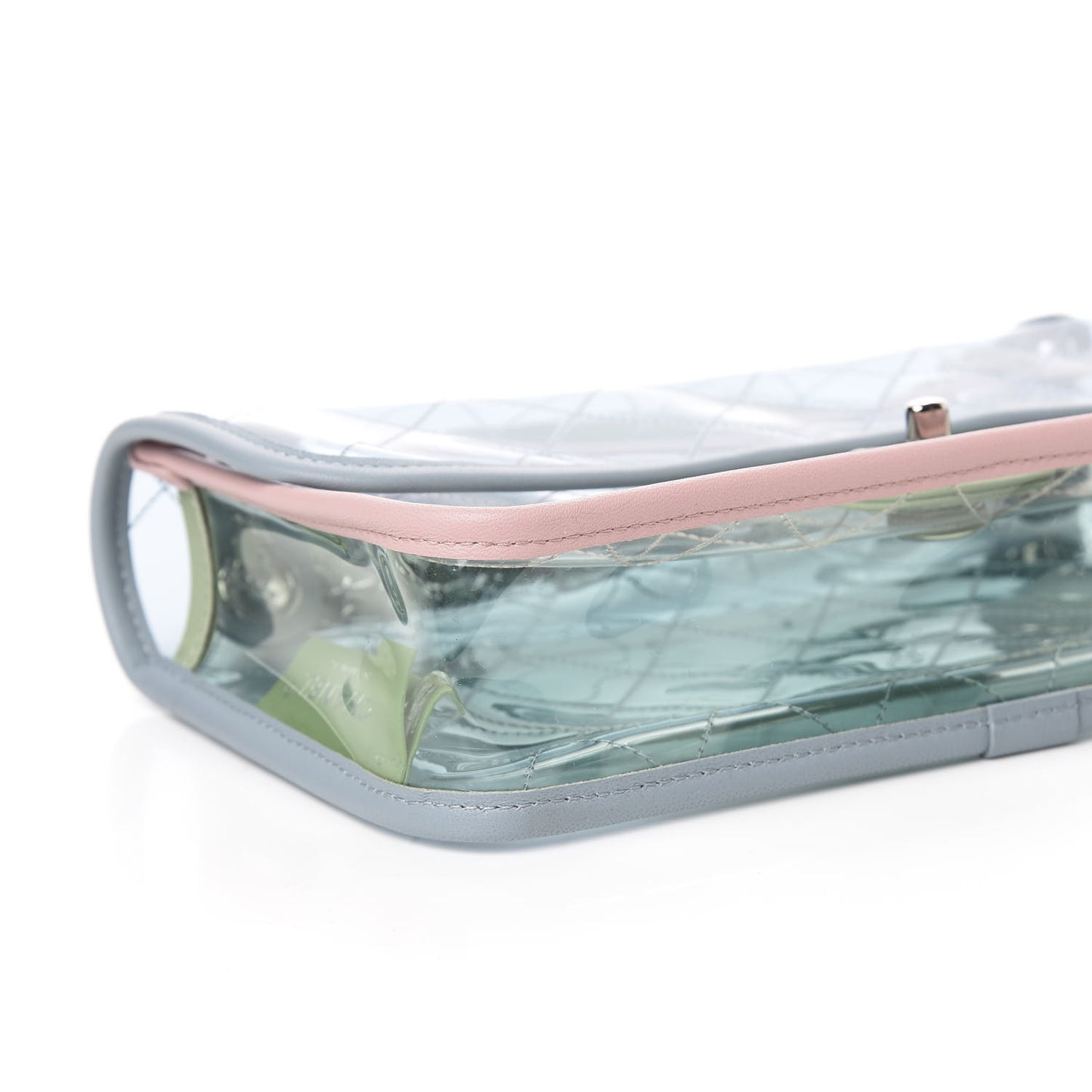 Lambskin PVC Quilted Medium Coco Splash Flap Blue Green