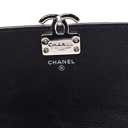 Chanel Grained Calfskin Quilted CC Box Pouch Black 5 of 8