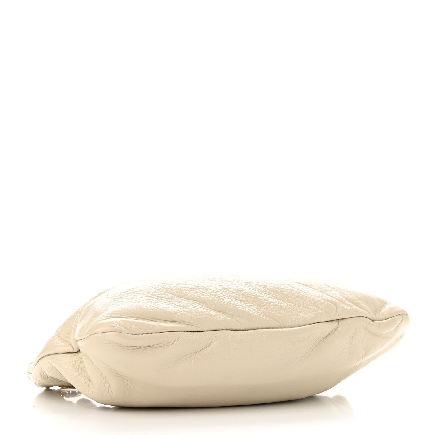 Saint Laurent Calfskin Pac Pac Ruched Hobo Winter White 4 of 10