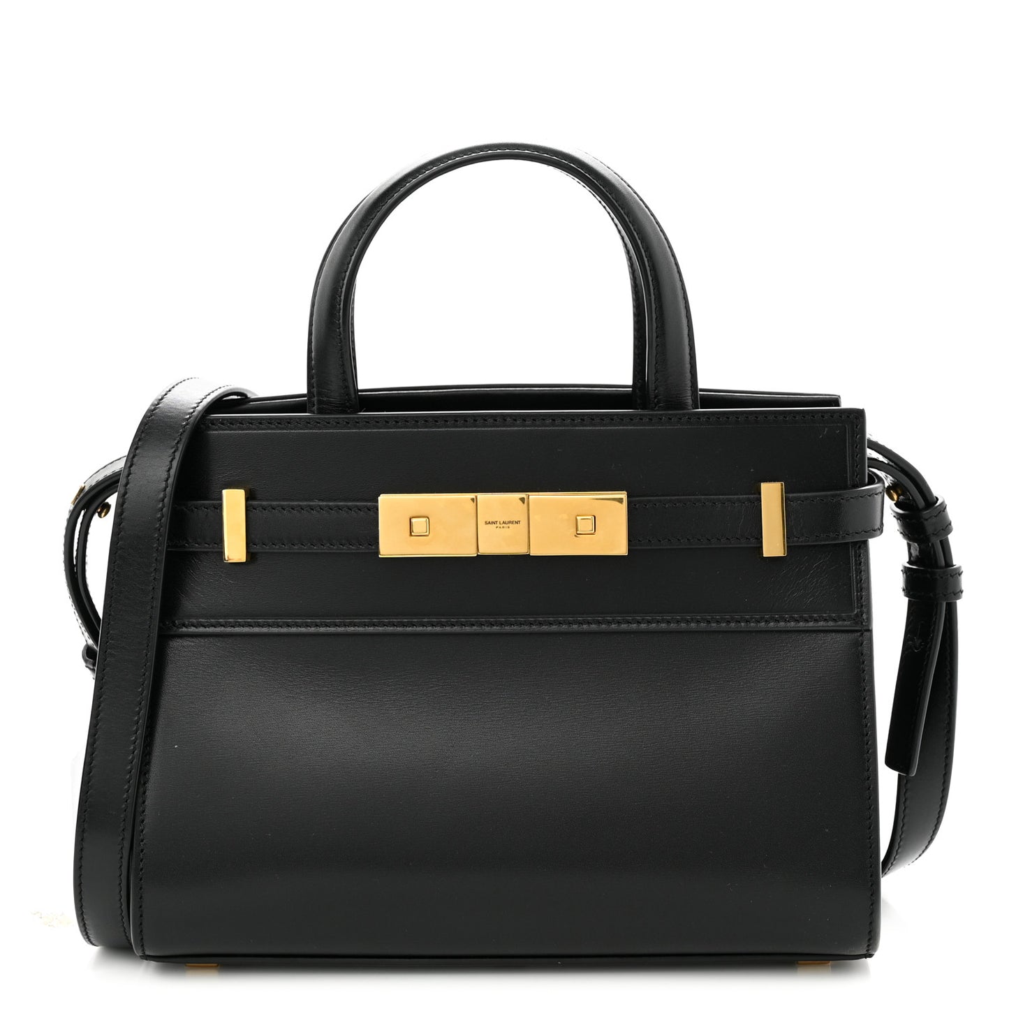 Smooth Calfskin Manhattan Nano Shopper Tote Black