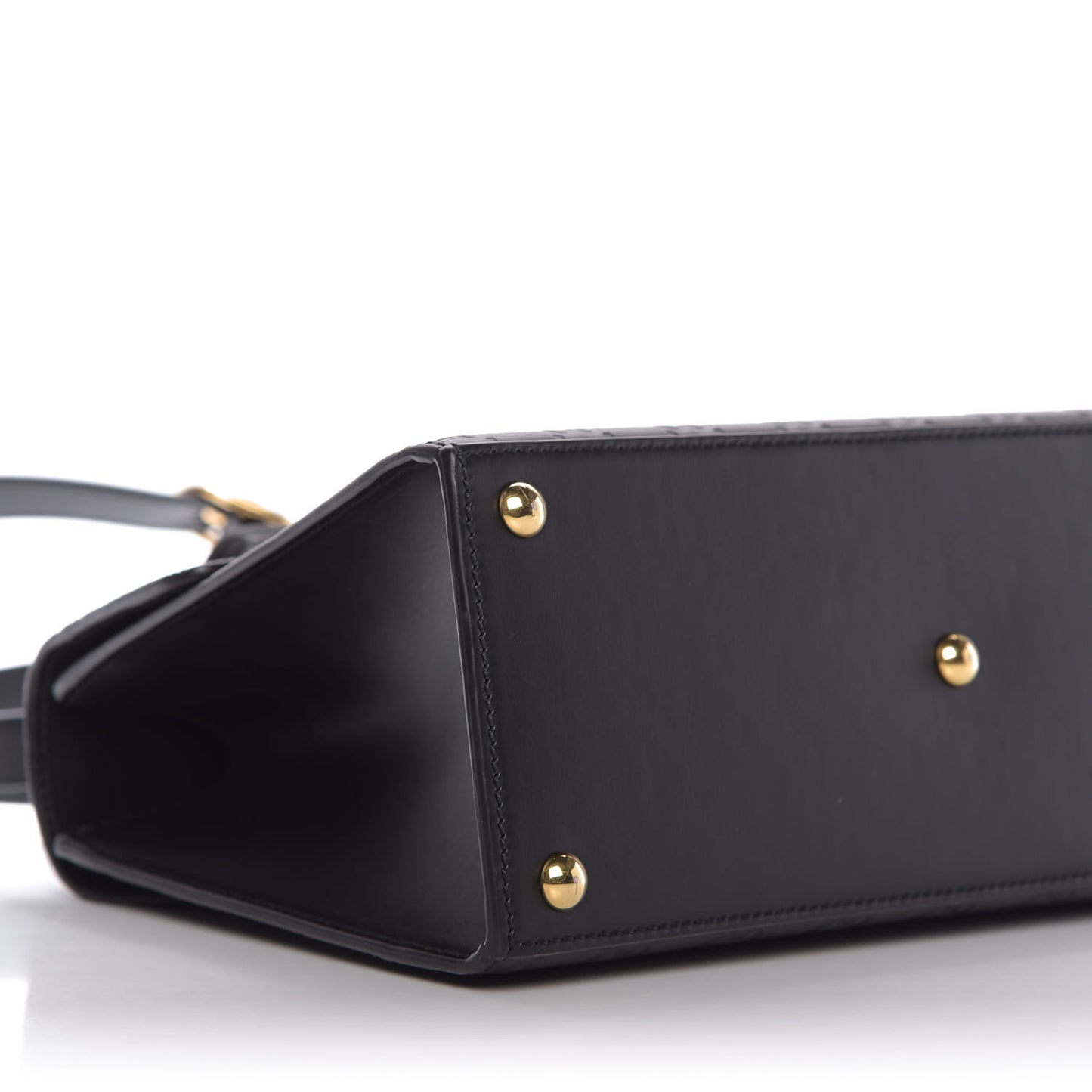 Guccissima Signature Small Padlock Top Handle Bag Black