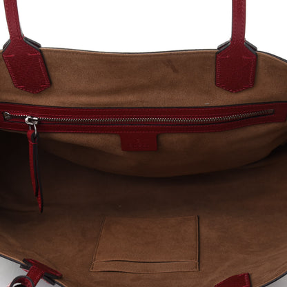 Gucci GG Supreme Monogram Tian Medium Shopping Tote Beige Multicolor Red 4 of 4