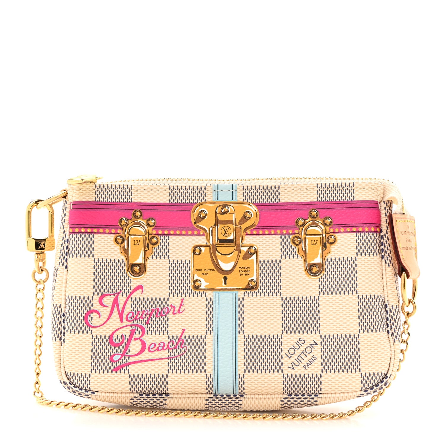Louis Vuitton Damier Azur Summer Trunks Newport Beach Mini Pochette Accessories 1 of 11