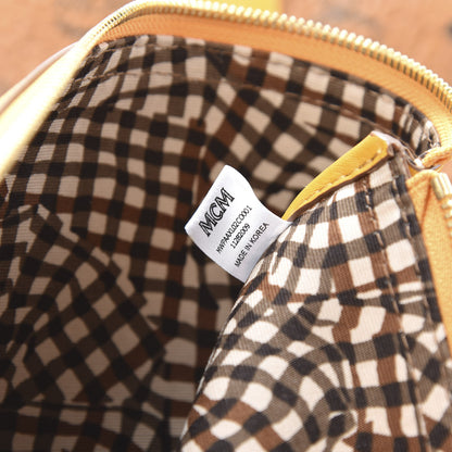 MCM Visetos Medium Liz Reversible Shopper Tote Cognac Yellow 11 of 16