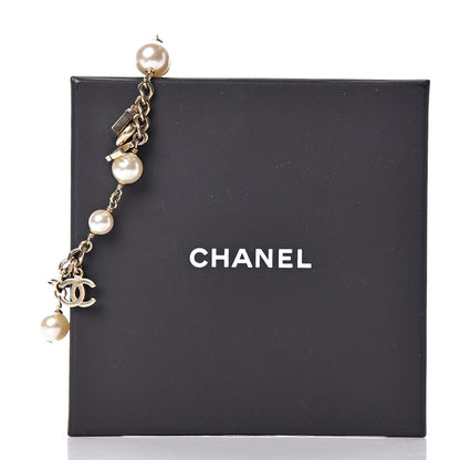 Chanel Pearl Bead CC Charm Bracelet Light Gold 6 of 6