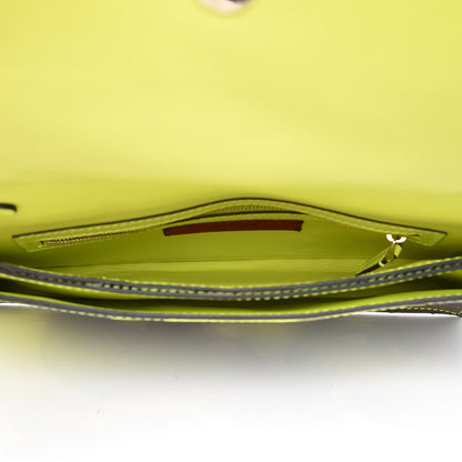 Valentino Garavani Nappa Canvas Camouflage Rockstud Wristlet Clutch Yellow Fluo Green 5 of 12