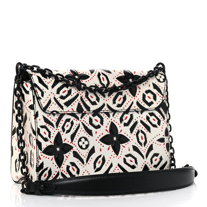 Louis Vuitton Calfskin Graphic Print Twist Shoulder Bag MM White Black 3 of 12