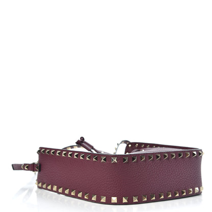 Valentino Garavani Alce Printed Calfskin Rockstud Bucket Bag Garnet 4 of 9