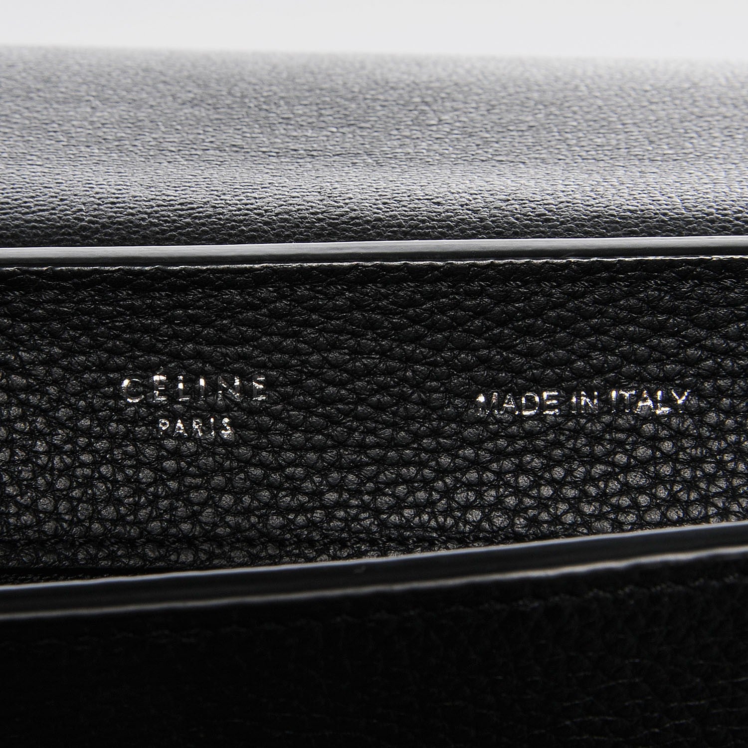 Celine Drummed Calfskin Suede Medium Trapeze Black 6 of 9