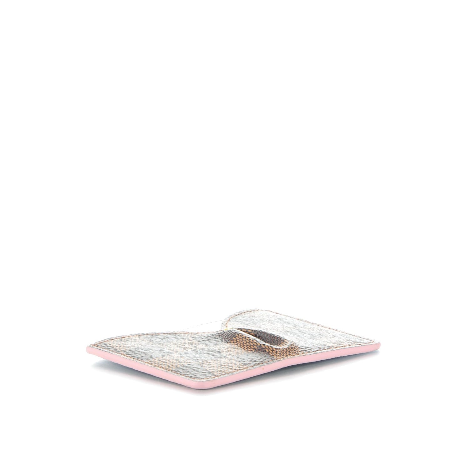 Damier Ebene Caissa Card Holder Rose Ballerine