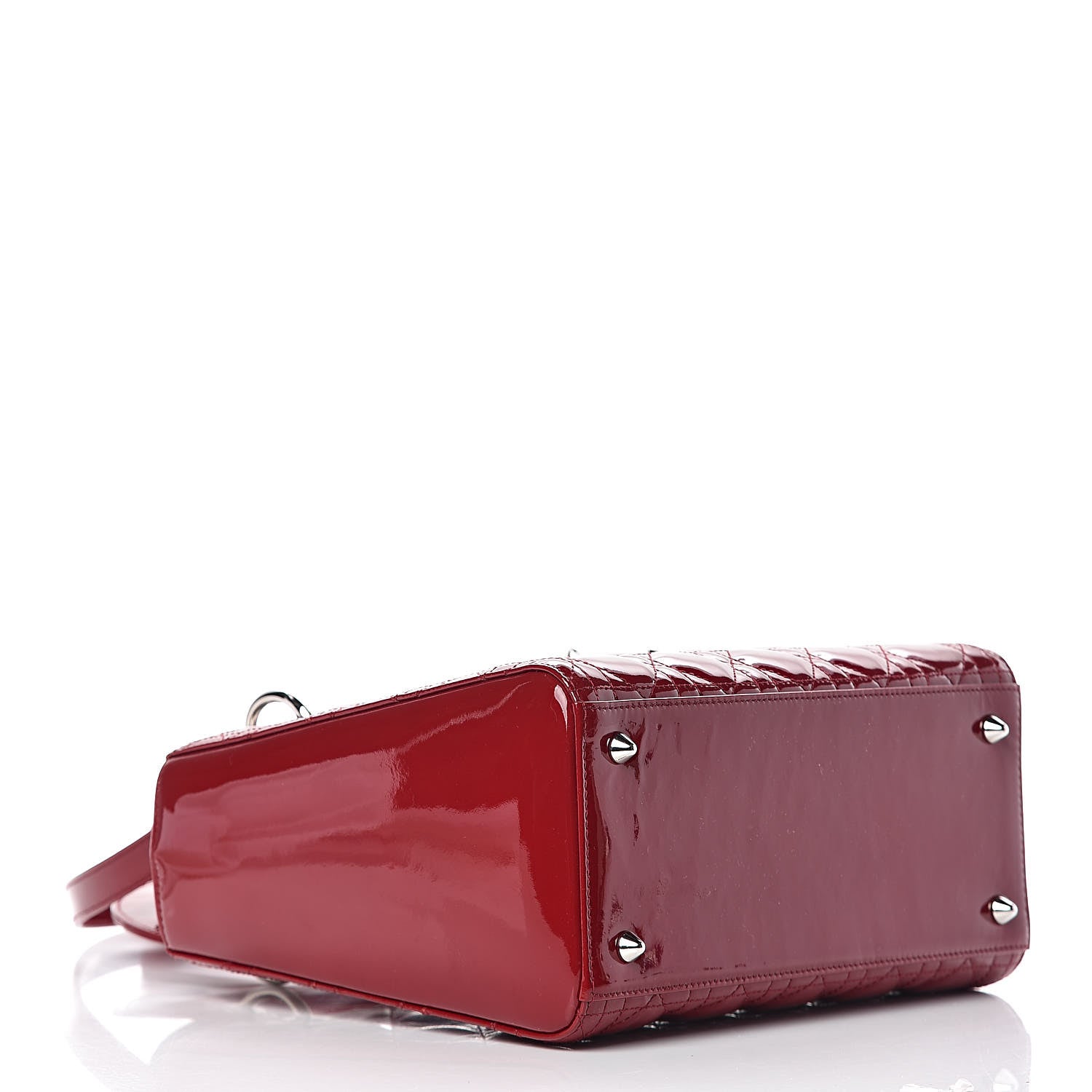 Christian Dior Patent Cannage Medium Lady Dior Red 4 of 10