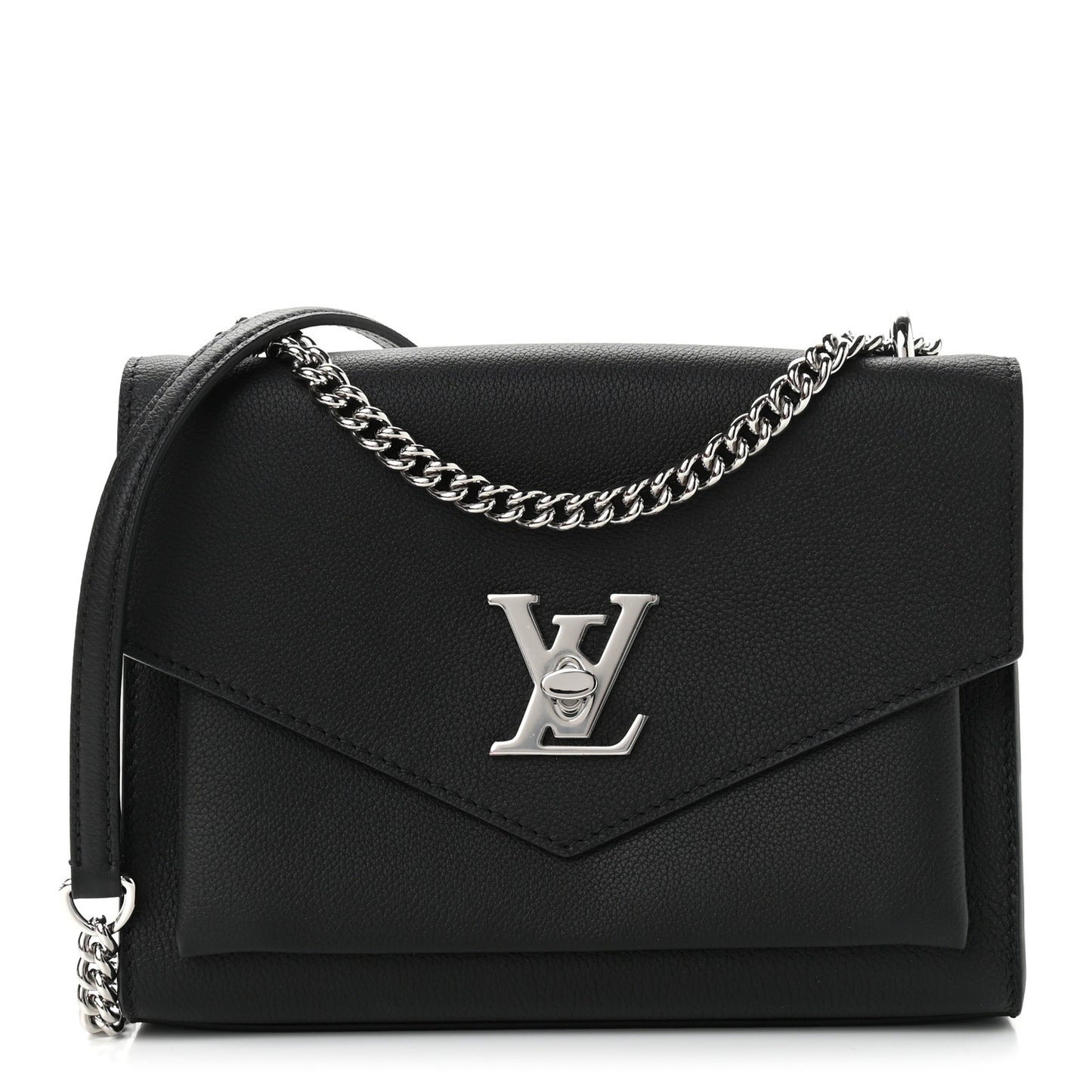 Soft Calfskin Mylockme Chain Bag BB Black