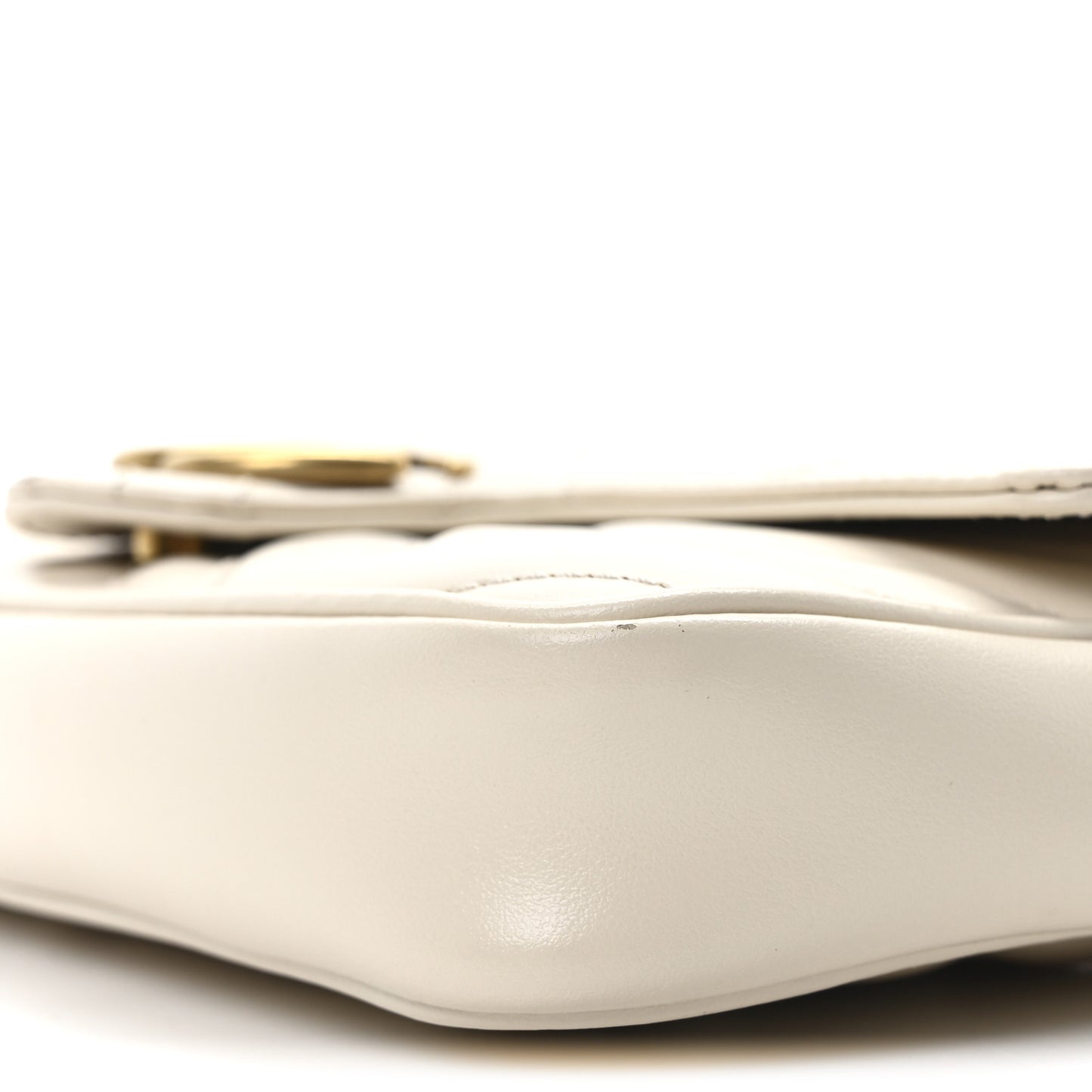 Calfskin Matelasse Mini GG Marmont Shoulder Bag With Card Holder White Black