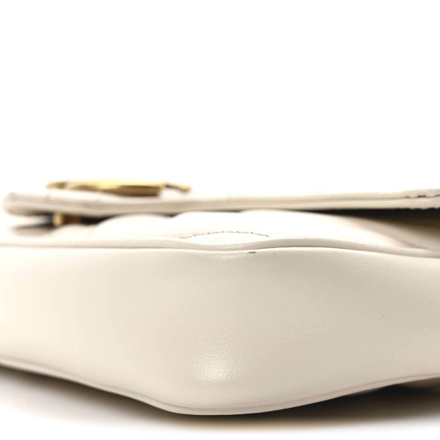 Gucci Calfskin Matelasse Mini GG Marmont Shoulder Bag With Card Holder White Black 11 of 11