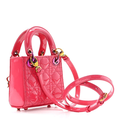 Christian Dior Patent Cannage Micro Lady Dior Pink 3 of 10