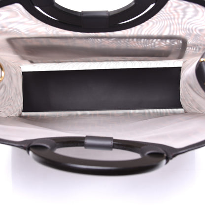 Fendi Mesh Vitello Century Cuoio FF 1974 Medium Runaway Shopper Tote Marrone Black Ebano 6 of 10