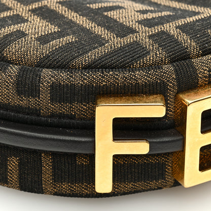 Fendi Fabric Jacquard FF 1974 Nano Fendigraphy Hobo Charm Tobacco Moro 7 of 10