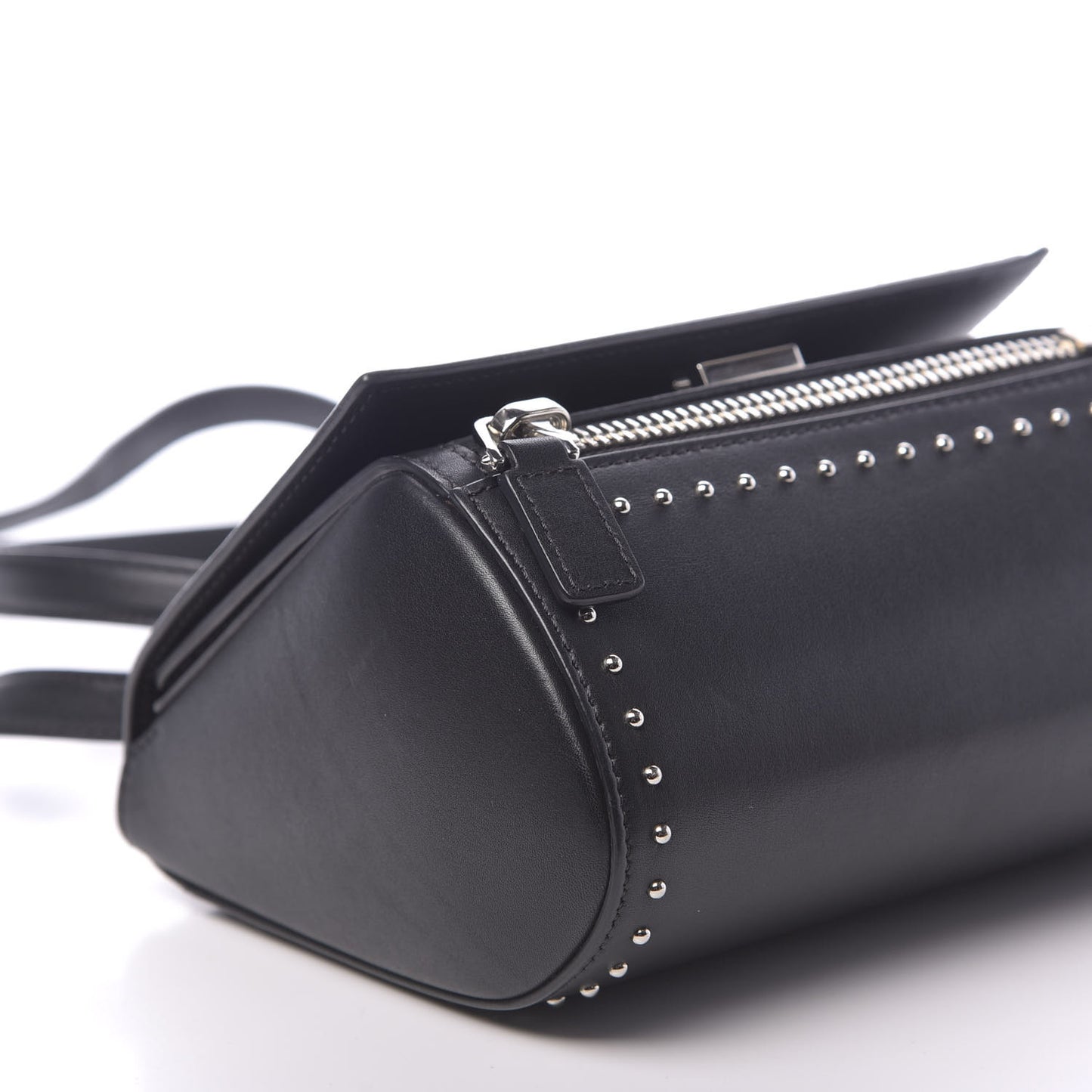 Calfskin Studded Mini Pandora Box Crossbody Bag Black
