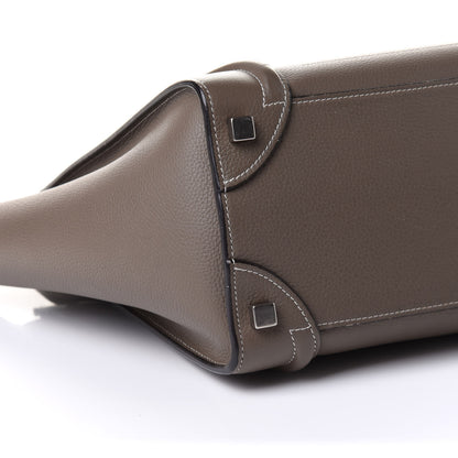 Celine Drummed Calfskin Micro Luggage Souris 8 of 10