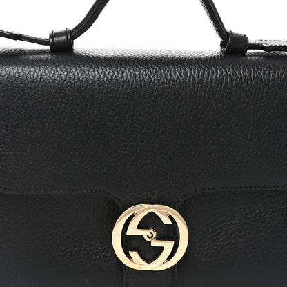 Gucci Dollar Calfskin Interlocking G Top Handle Shoulder Bag Black 8 of 10