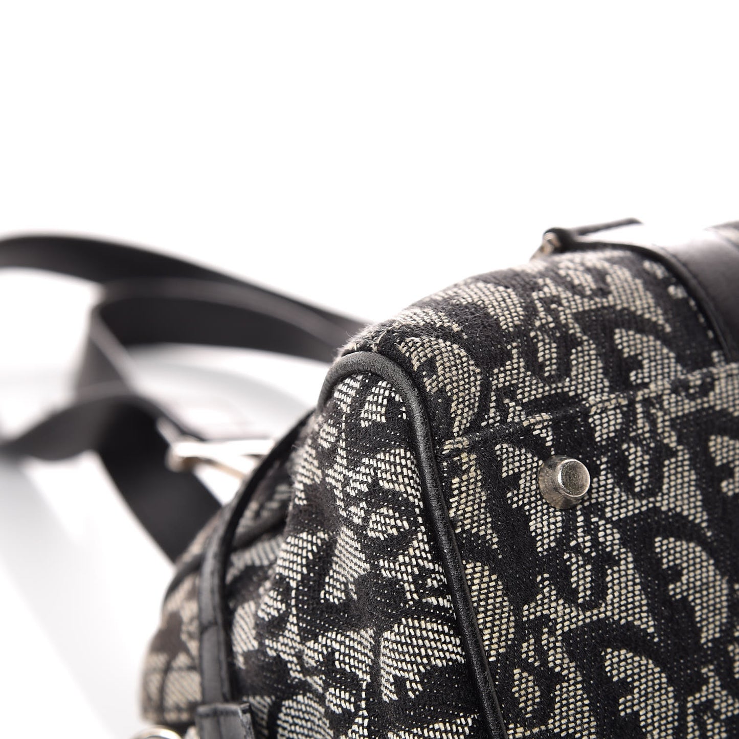 Denim Monogram Charms Shoulder Bag Black