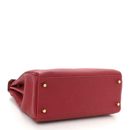 Hermes Togo Kelly Retourne 28 Rouge Grenat 4 of 10