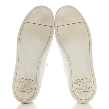 Chanel Calfskin Gum Womens CC Sneakers 39 White 5 of 13