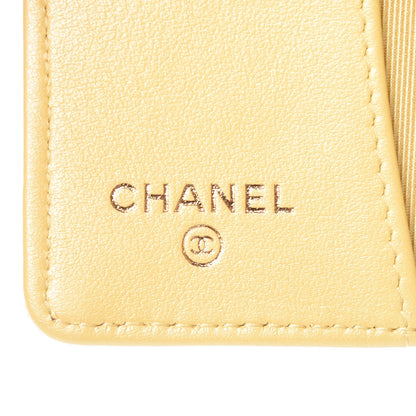 Chanel Iridescent Caviar Quilted Classic 4 Key Holder Wallet Yellow 6 of 9