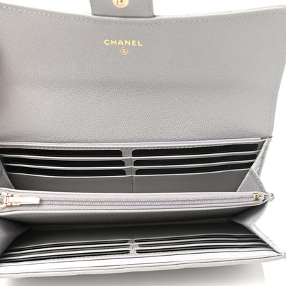 Chanel Caviar Quilted Large Flap Wallet Grey 5 of 8