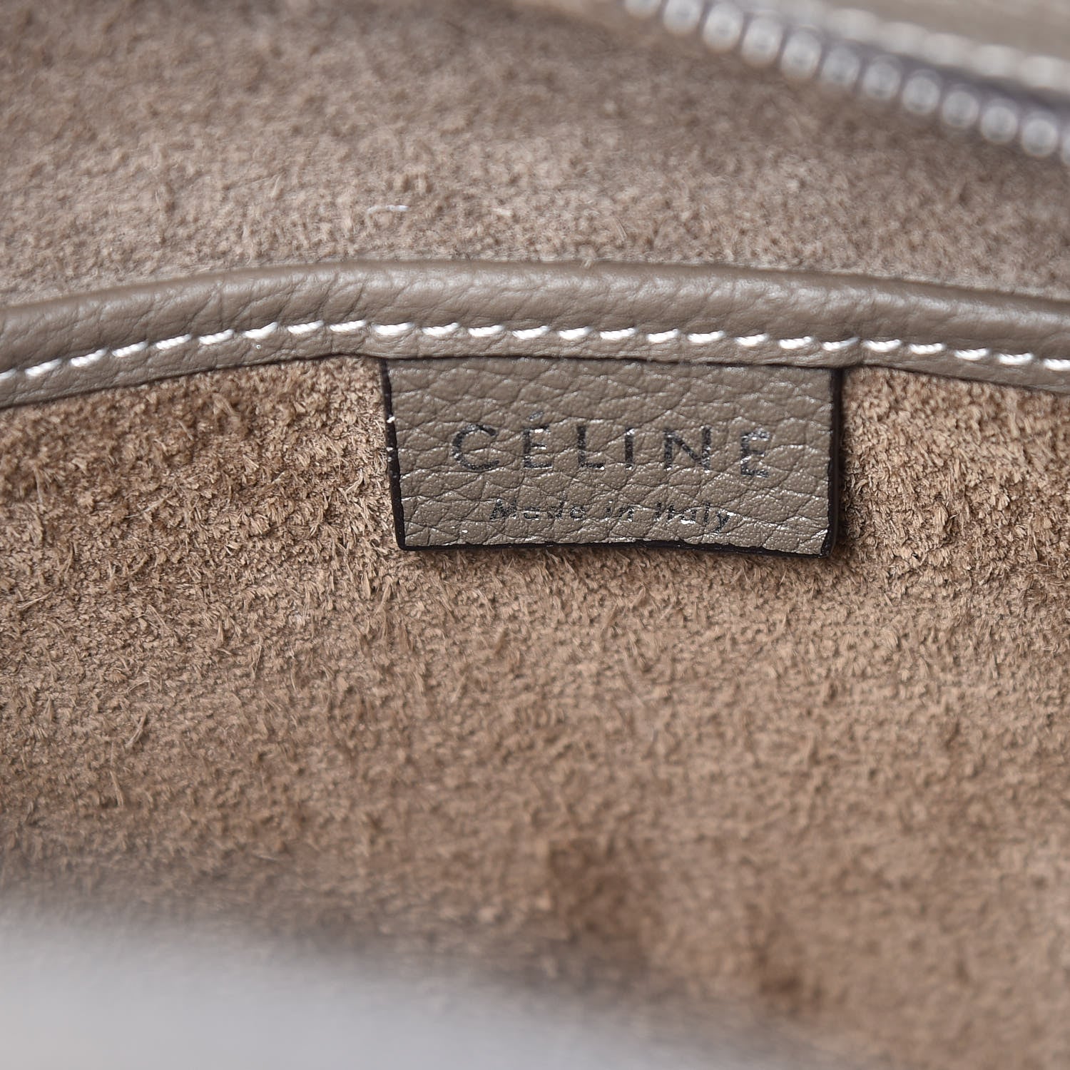 Celine Drummed Calfskin Nano Luggage Souris 6 of 10