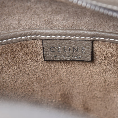 Celine Drummed Calfskin Nano Luggage Souris 6 of 10