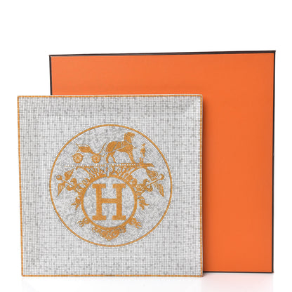 Hermes Porcelain Mosaique au 24 Square Plate 9.1" 9 of 9