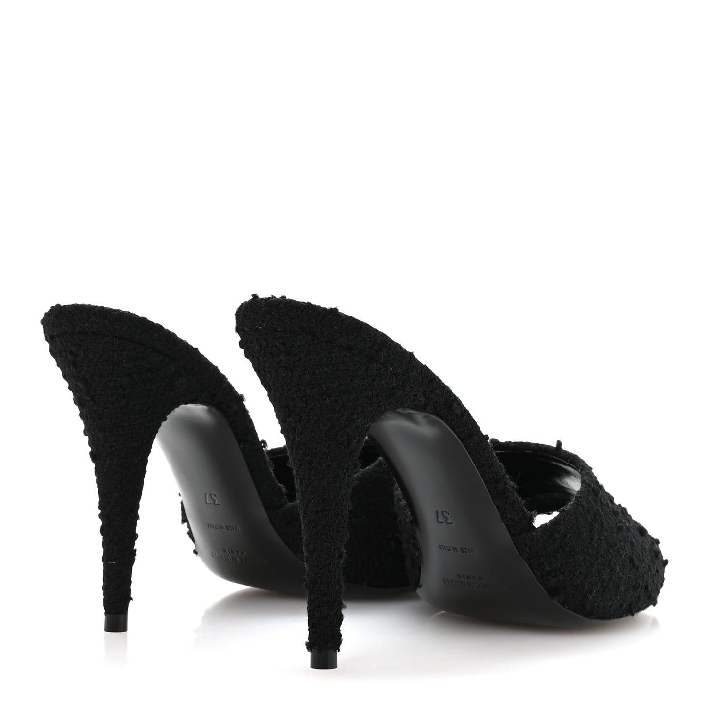 Boucle Tweed La 16 95 Mule Sandals 37 Black