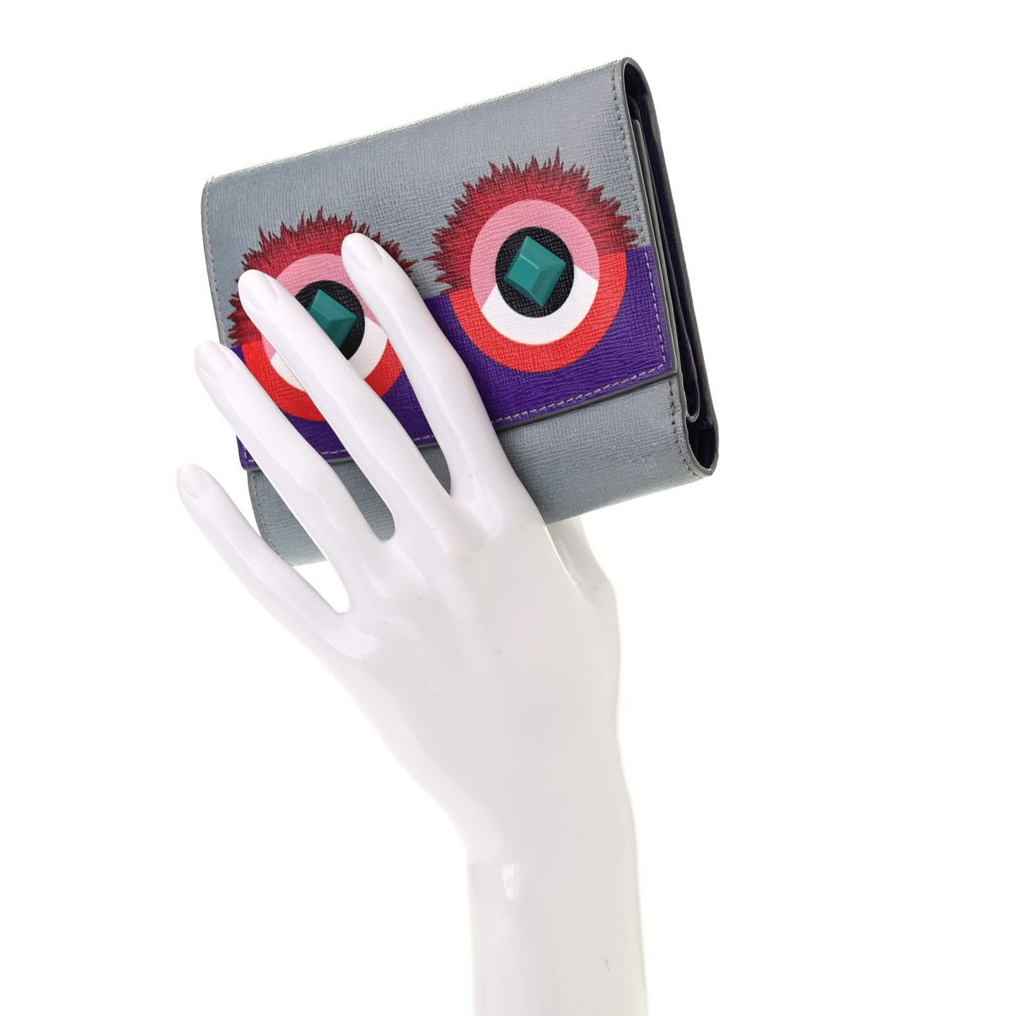 Vitello Elite Studded Hypnoteyes French Wallet Polvere Multicolor