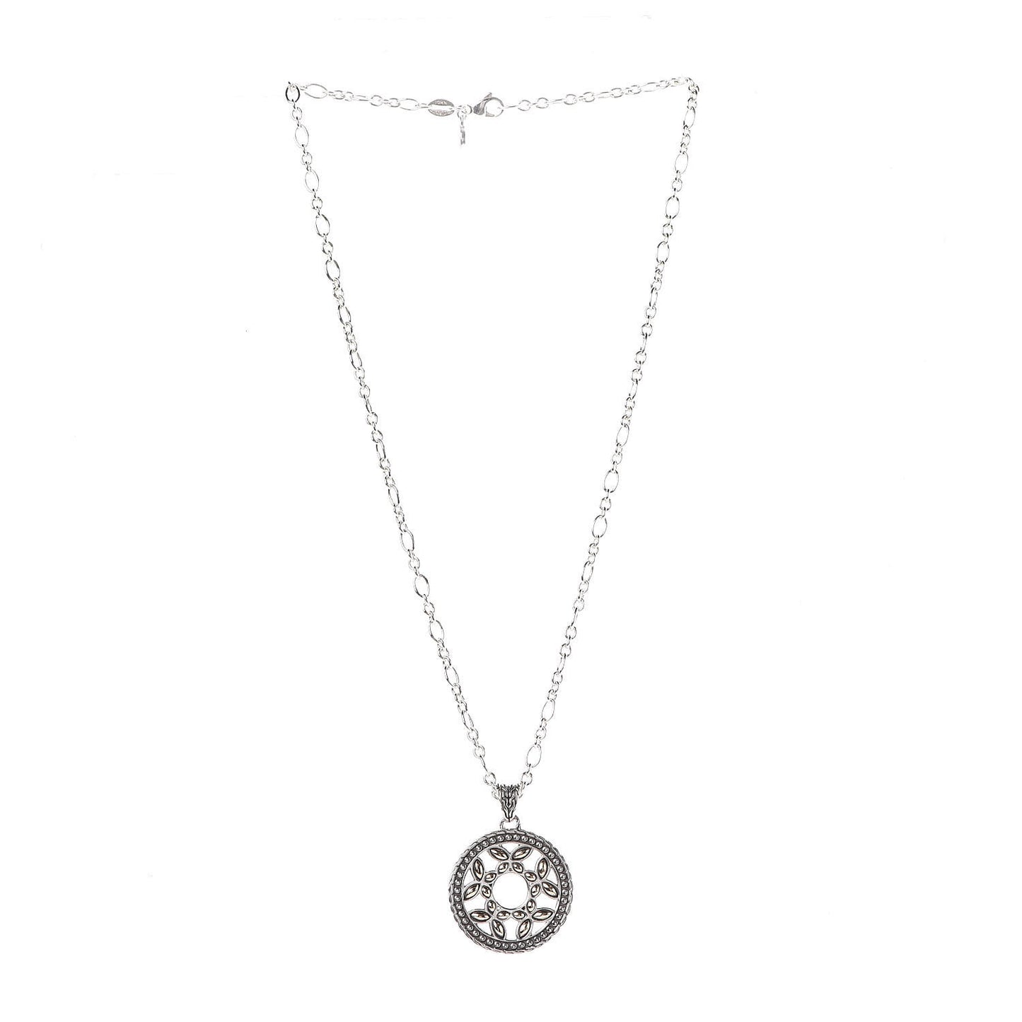 Sterling Silver 18K Yellow Gold Kawung Pendant Necklace