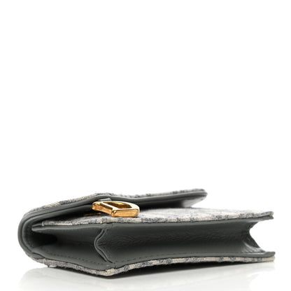 Christian Dior Oblique Saddle Card Holder Gray 4 of 10
