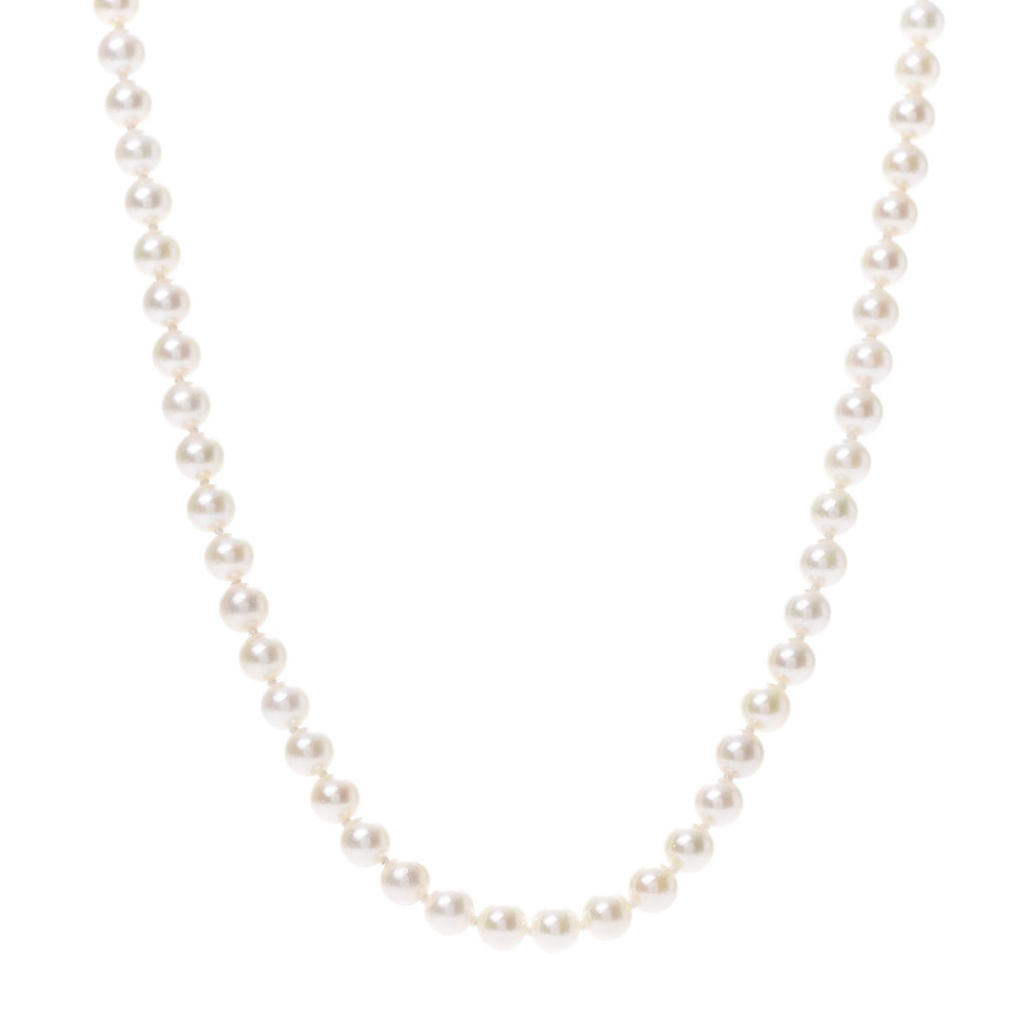 18K Yellow Gold Akoya Pearl 5-5.5mm Strand Necklace 18"