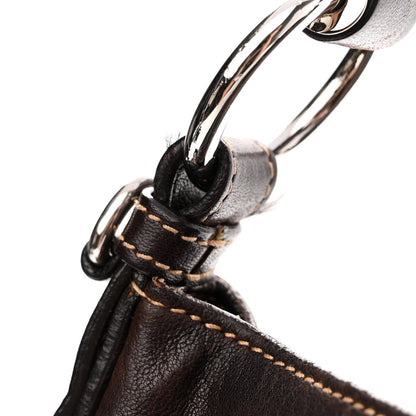 Prada Washed Denim Logo Hobo Black Caffe 10 of 11