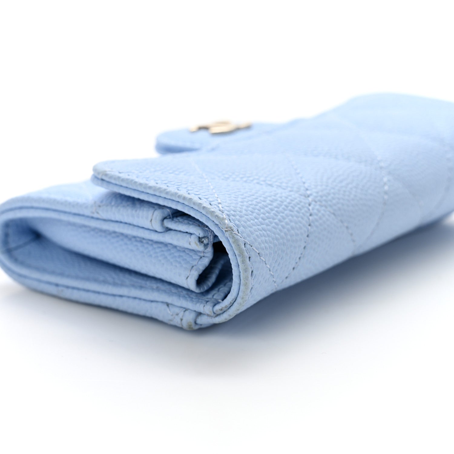 Chanel Caviar Quilted Flap Card Holder Wallet Light Blue 11 of 11