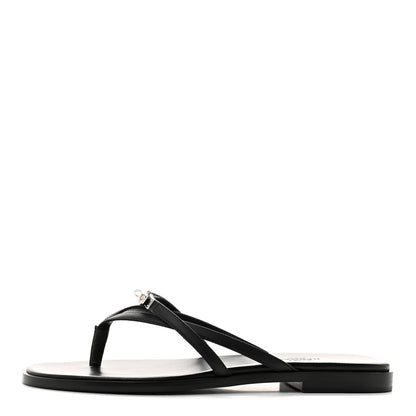 Hermes Calfskin Miss Sandals 38 Black 1 of 9