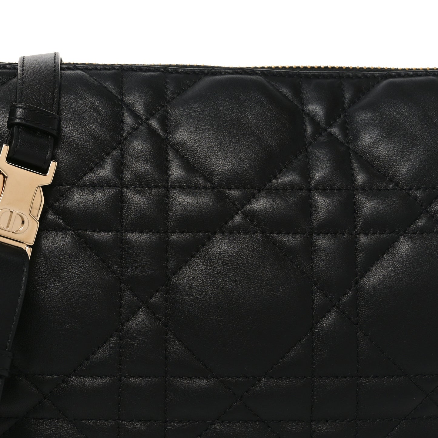 Lambskin Cannage Medium Dior Vibe Hobo Bag Black