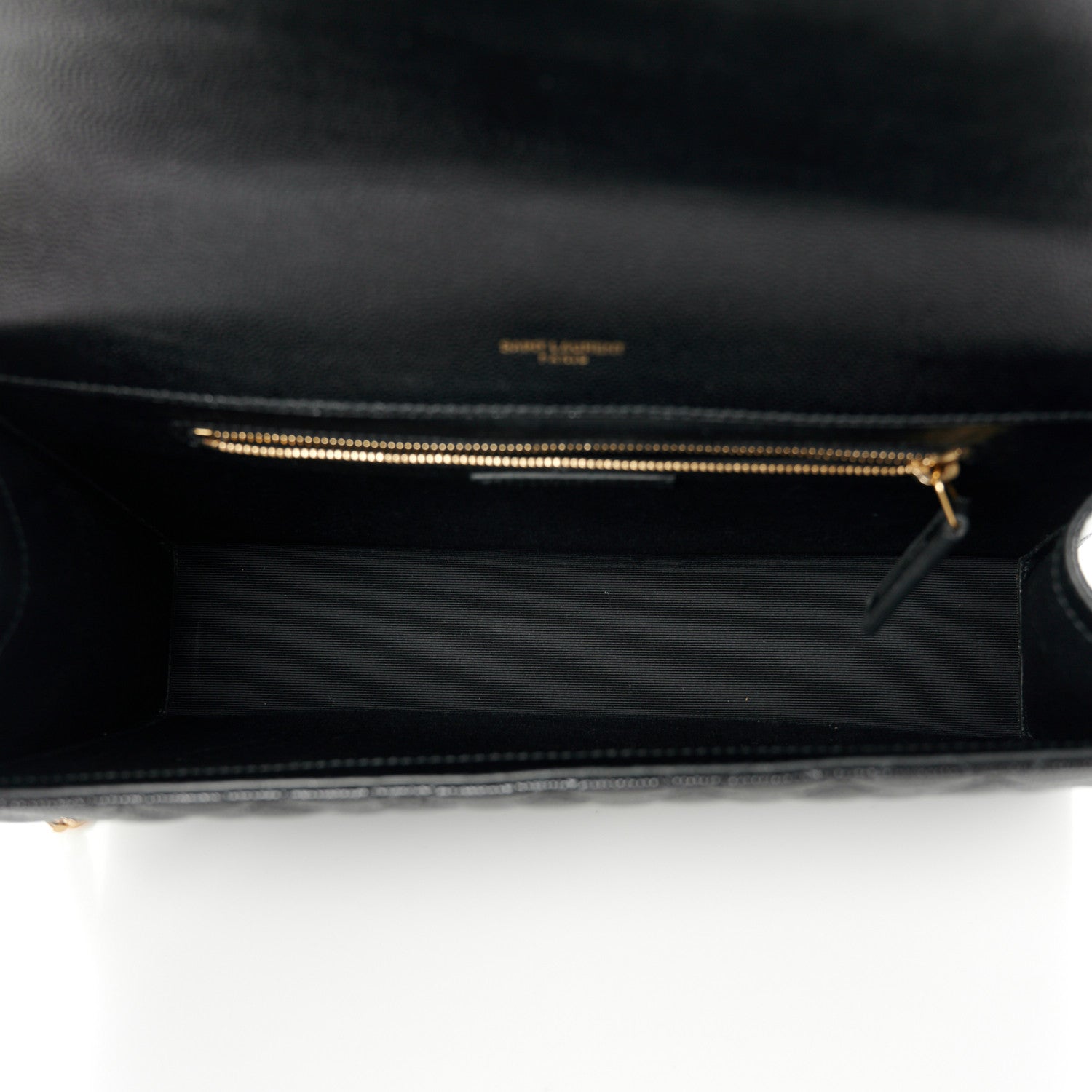 Saint Laurent Grain De Poudre Textured Mixed Matelasse Large Triquilt Monogram Satchel Black 5 of 11