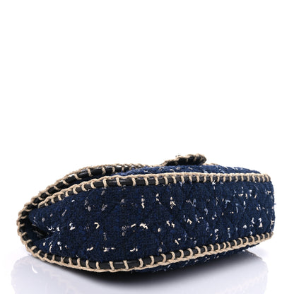 Chanel Tweed Woven Single Flap Navy Multicolor 3 of 8