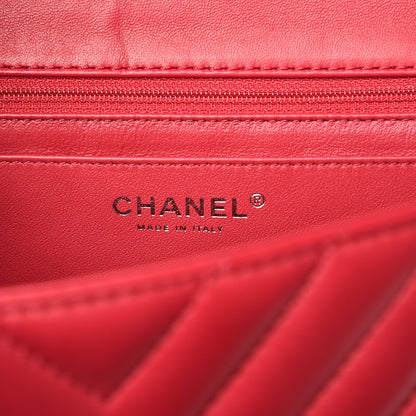 Chanel Lambskin Chevron Maxi Single Flap Dark Pink 6 of 6
