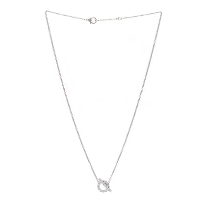 Hermes 18K White Gold Diamond Finesse Pendant Necklace 3 of 6