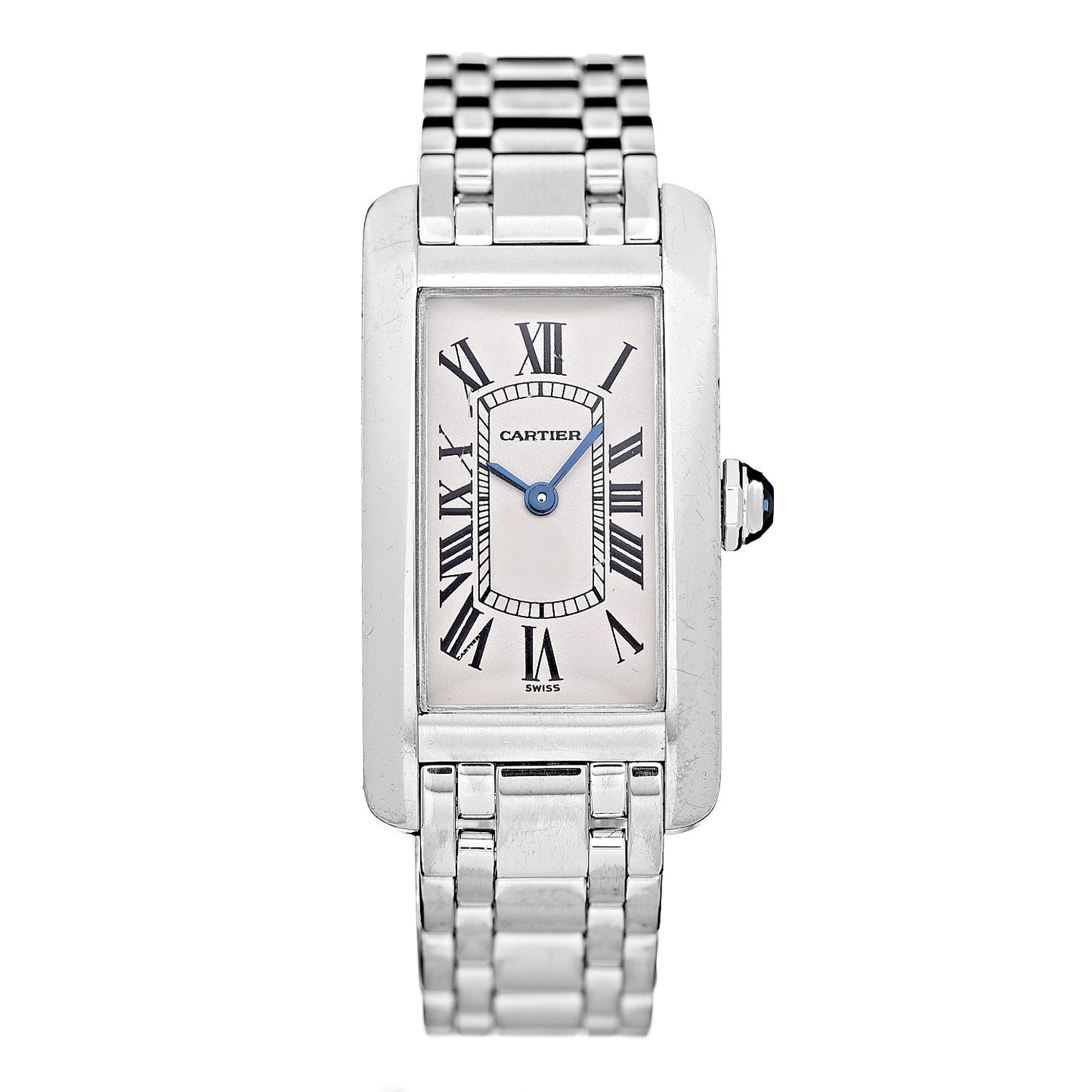 18K White Gold 19mm Tank Americaine Quartz Watch